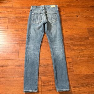 AG Adriano Goldschmied Light Blue Farrah Skinny Ankle High Rise Jeans Sz 25